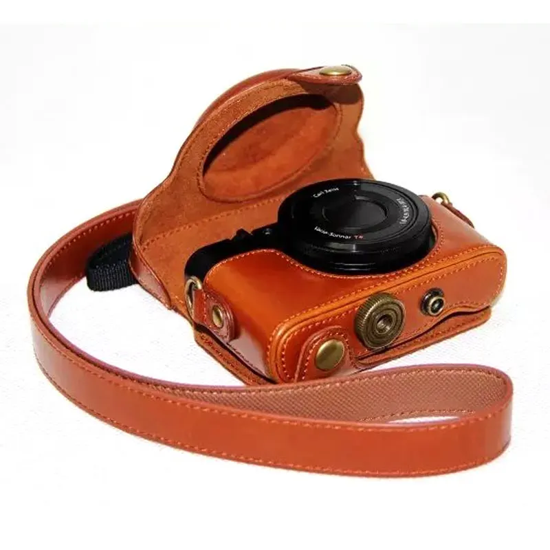 Высокое качество PU кожаный чехол Обложка для Sony RX100 RX100II M3 RX100III M4 M5 M6 с винтовым