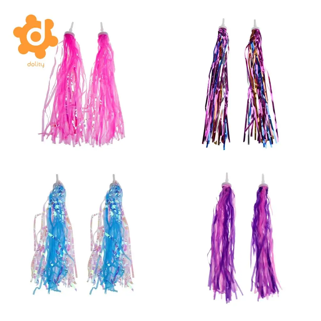 4 Pair (8Pcs) Boys Girls Bicycle Tricycle Scooter Handlebar Streamers Tassels Kids Bike Accessories Grip Decoration
