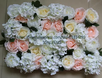 

Mixcolor 10pcs/lot Artificial silk Rose peony hydrangea flower wall wedding backdrop decoration flower runner wedding TONGFENG