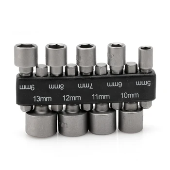 

9Pcs 5-13mm Power Nut Driver Drill Bit 1/4" Hex Shank Metric Socket Wrench Screw