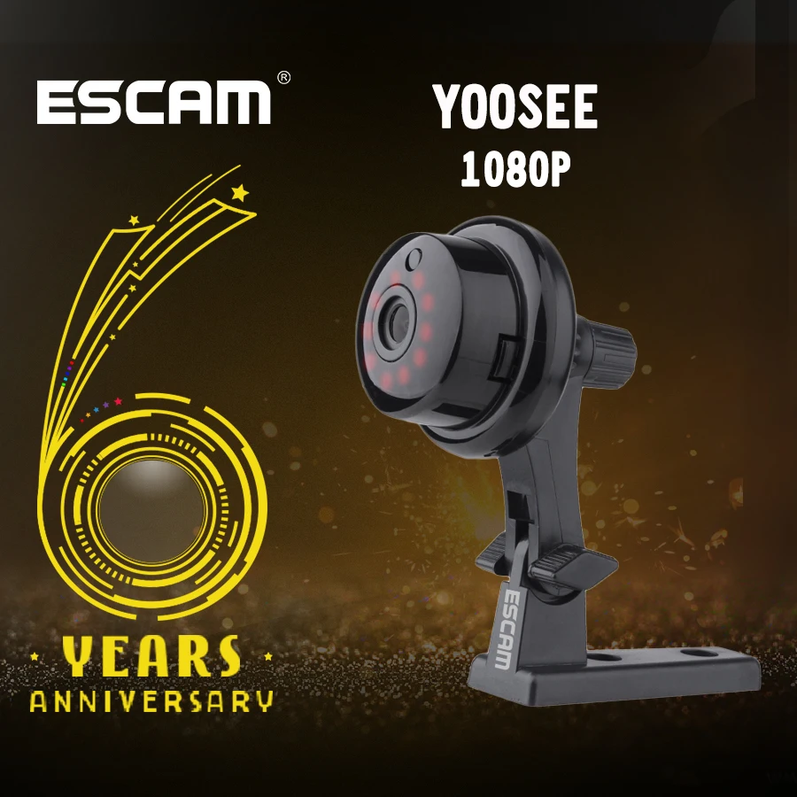 Vente ESCAM YooSee Q6 2.0M 1080P bouton Mini caméra sans fil Support Android IOS PC vue détecteur de mouvement et e mail alarme jusqu à APP