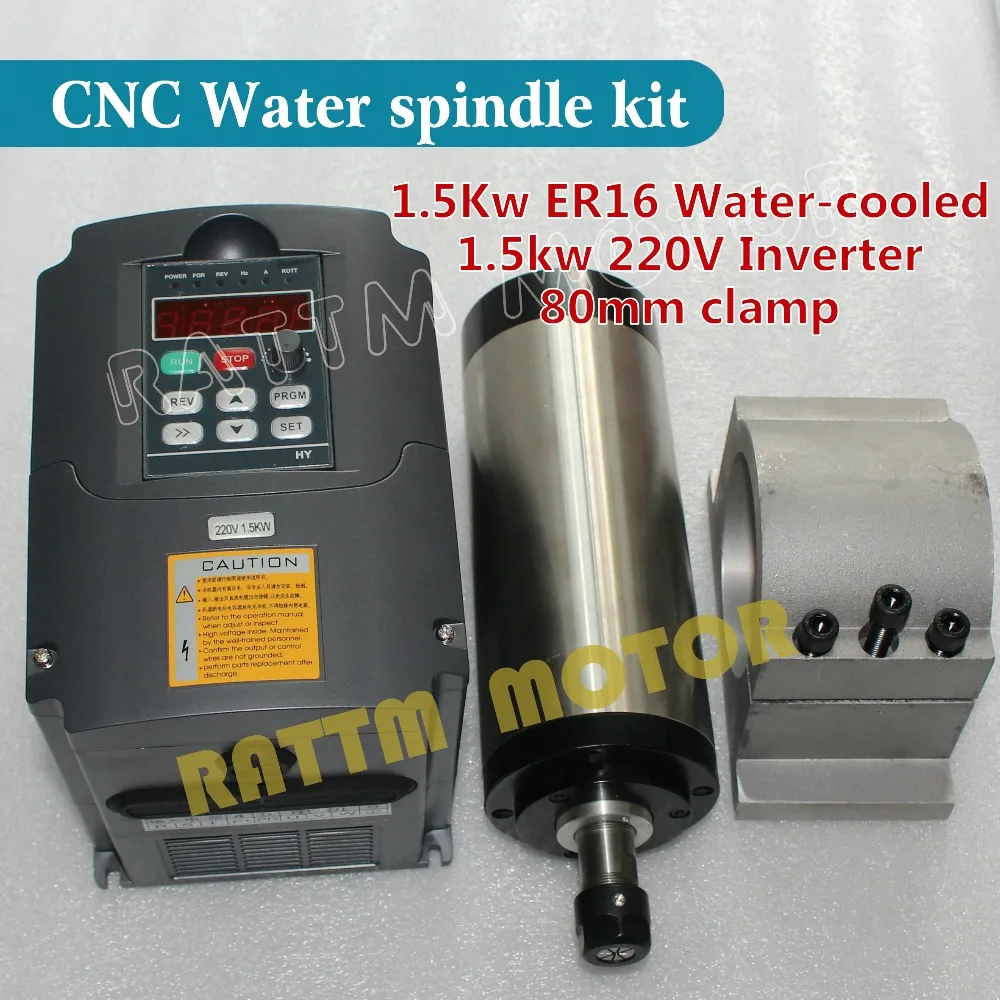 Buy CNC Spindle Kit 1.5KW Water cooled spindle ER16 &1