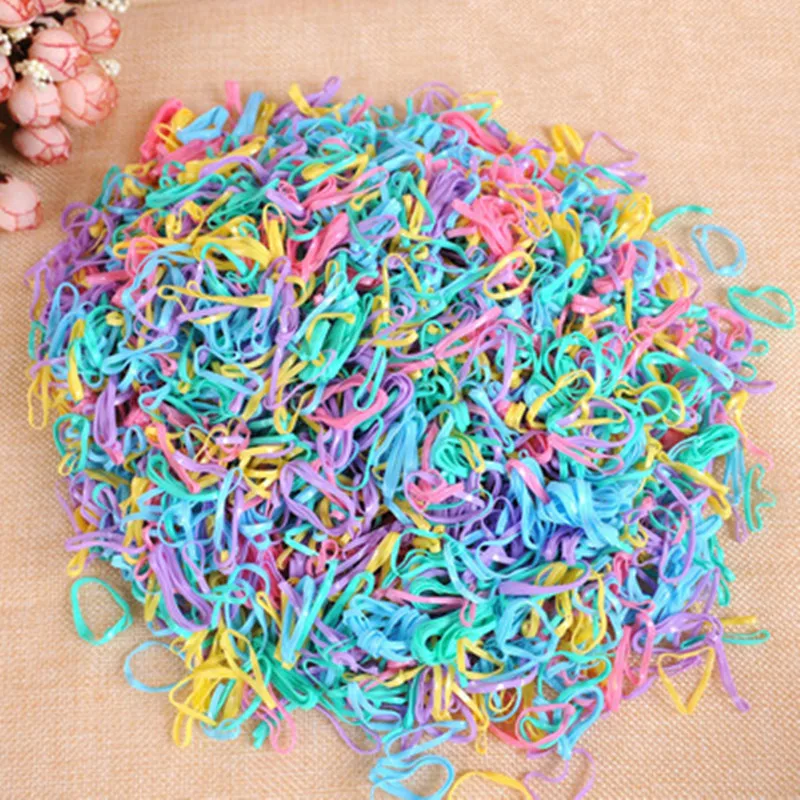 High quality 900 PCS Trendy Transparent Rubber Band Women Girls Elastic
