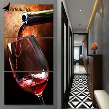 3 шт. для розлива вина для алкогольных напитков модульный плакат HD печать домашний декор холст картины настенные художественные картины