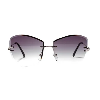 

Fashion women's Borderless cat's Eye diamond-shaped Transparent Personality Color Progressive Lens Section Sunglasses T8