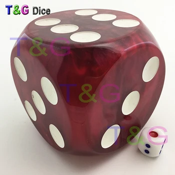 

Jumbo Dice T&G High Quality 75mm Red Marble Effect Home Decoration For Gift