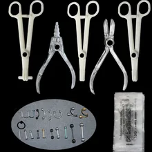 1 шт. одноразовый пирсинг для тела Набор инструментов плоскогубцы щипцы иглы аксессуары набор с серьга для брови губ соски кольца для носа