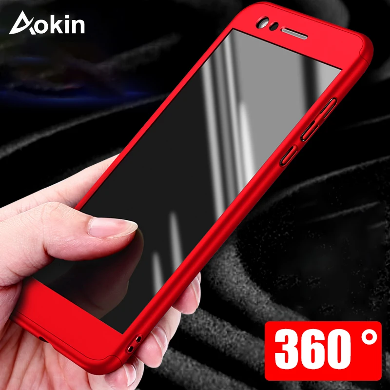 

Aokin Phone Case For Huawei Honor 8 9 4X Case Luxury Hard 360 Full Cover For Huawei P20 P20 Lite Pro Case With Tempered Glass