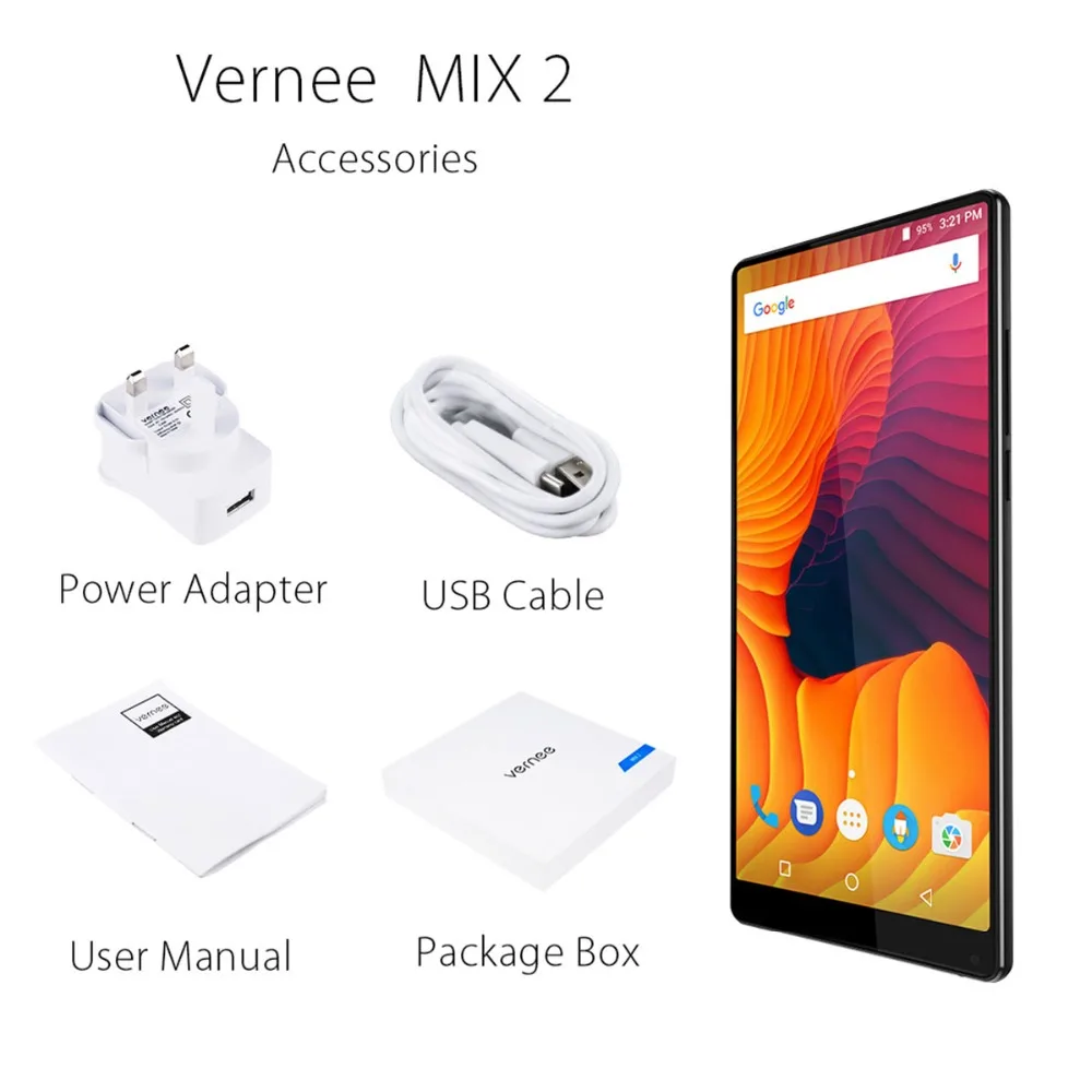 Оригинальный Vernee Mix 2 Мобильный телефон 6 ГБ 64 6'ཎ: 9 HD дисплей быстрое зарядное