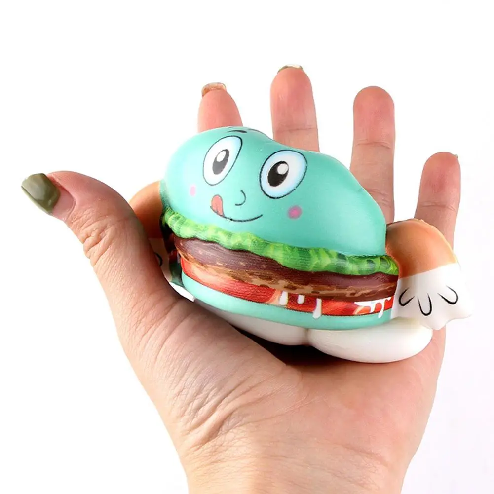 Мягкое PU моделирование брелок в виде гамбургера декомпрессионная игрушка детский подарок на день рождения Детские игрушки случайного