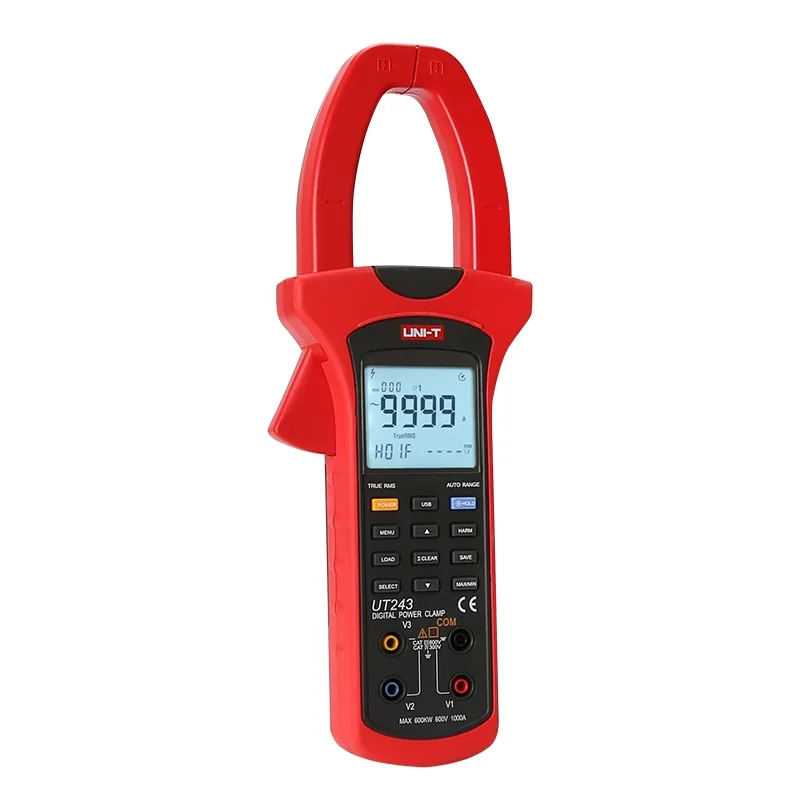 UNI T UT243 измеритель мощности и гармоник мультиметр 3 фазы 600 в 1000 UT 243 наличии|clamp meter