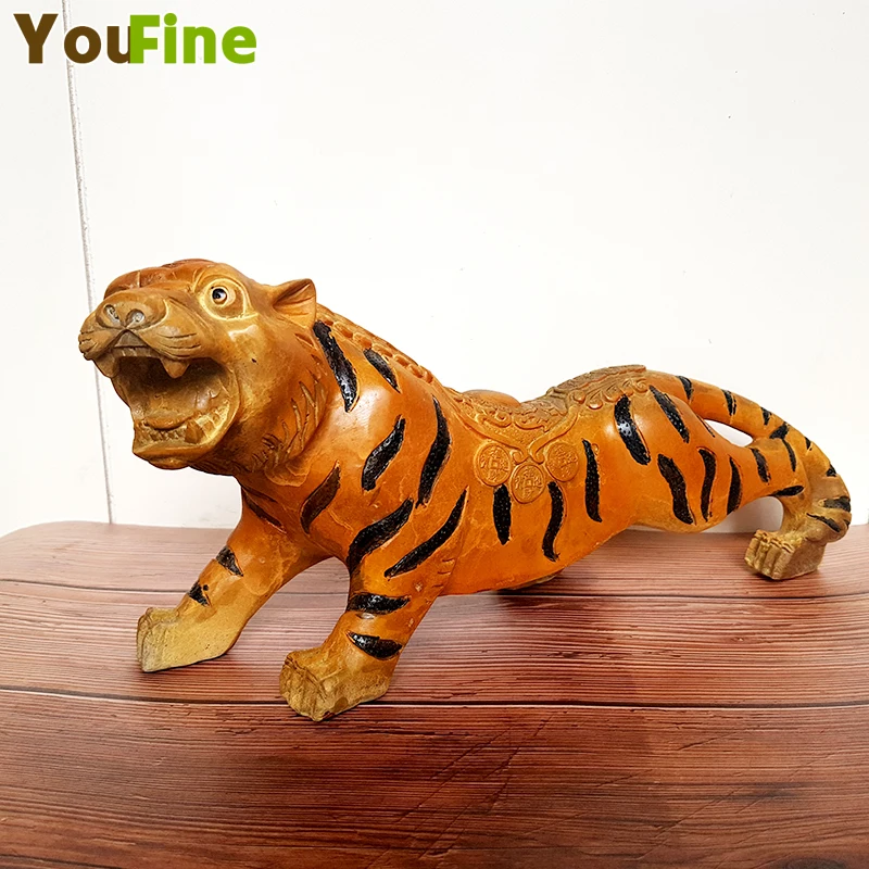 

Chinese Feng Shui Bronze Tiger Art Sculpture Lucky Fortune Chinese Zodiac Animal Tiger Art Sculpture Beast Painted Statue