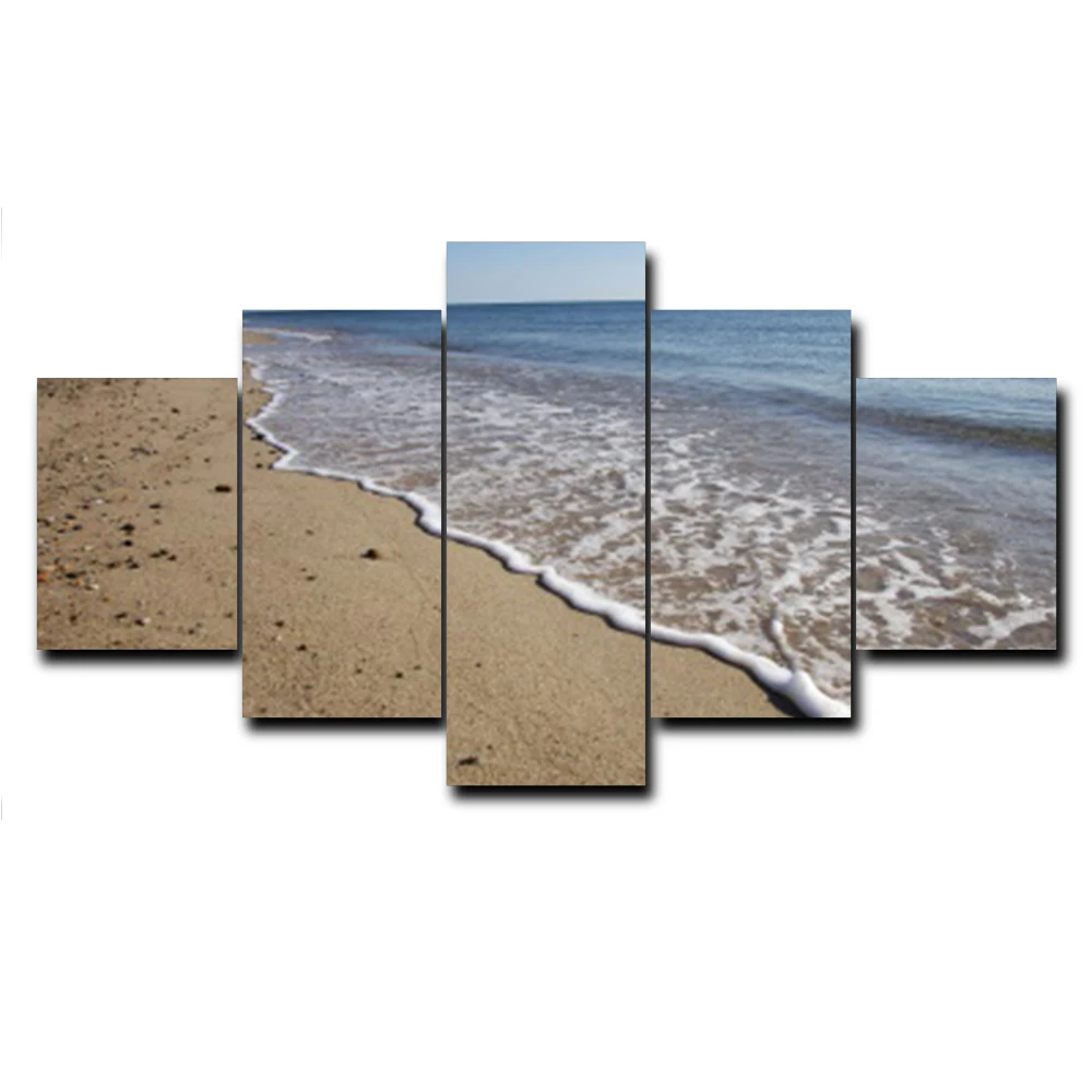 

5 Panel Vintage Beach Seaside Nordic Posters and Prints for Living Room Canvas Painting for the Wall Home Decoration Frameless