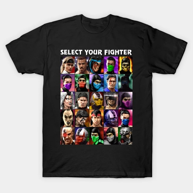 

Men Short sleeve tshirt Select Your Fighter UMK3 Mortal Kombat T Shirt Women t-shirt