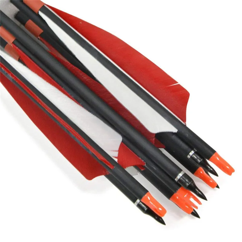 12 шт. 30 ''SP500 карбоновые стрелы 5'' индейки перо Fletching ID6.2mm стрельба из лука