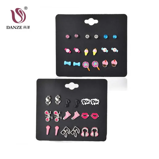Danze 9 Pairs Lot Sweets Stud Earring Set For S Cute Dollar Danze 9 Pairs Lot Sweets Stud Earring Set For S Cute Dollar Headphone Kiss Note