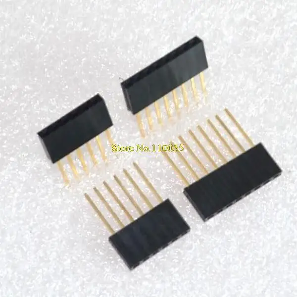

40PCS 2.54MM 6Pin & 8Pin 10MM Long Needle Female Header Strip Stackable Header for W5100 6p 8p Long Needle Female Kit