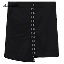 Женщина ПР мини-юбка Летняя мода кнопка Bodycon Элегантные вечерние юбки для женщин; Большие размеры женские Мини Короткая юбка черный