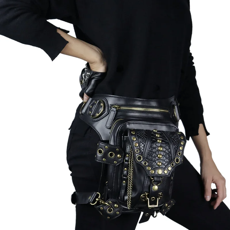 Steampunk Bag Steam Punk Retro Rock Gothic Goth Shoulder Waist Bags Packs Rivet