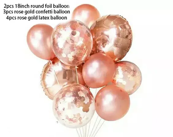 15pcs/set 32inch Happy 18 30 50 Birthday Foil Number Balloons 16inch Alphabet Letters Balloon Rose Gold Birthday Party Decoratio - Цвет: mix 9pcs