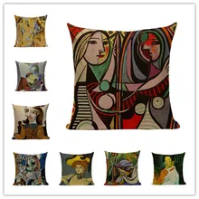 Vintage Decorative Cushion Covers Picasso Paintings Decor Pillows Starry Night Abstract Art Cushion Cover Linen Pillowcase