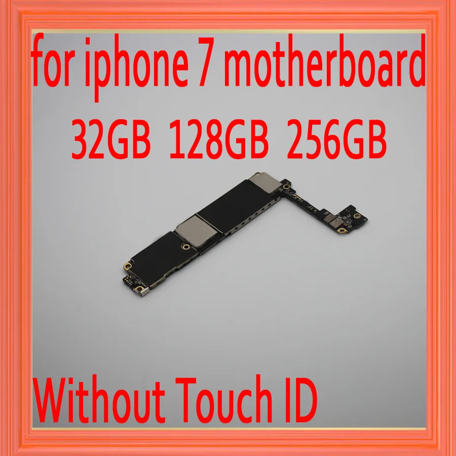 

100% Original unlocked for iphone 7 Motherboard without Touch ID,for iphone 7 Mainboard with IOS System,32gb / 128gb / 256gb