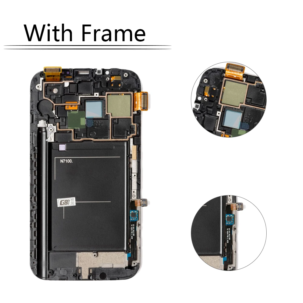 AMOLED 5 &quotдля Samsung Note 2 ЖК дисплей сенсорный экран с рамкой для Galaxy N7100 LCD Note2