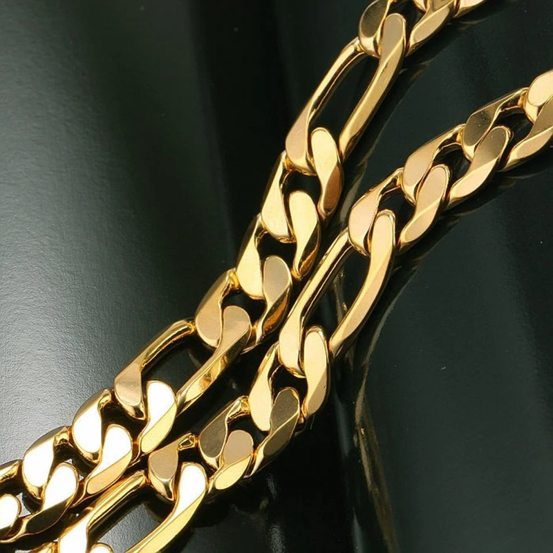 

Massive Figaro Yellow Gold Filled Mens Necklace Chain