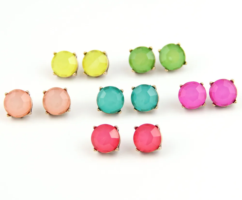 Модные неоновые серьги в горошек гвоздики для женщин 1 5 см|fashion stud earrings|stud earringsstud