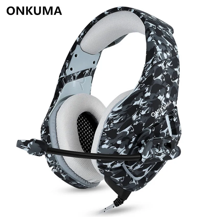 ONIKUMA K1-B PC Gaming Headset Bass Headphones MIC for PS4 New Xbox 1 Switch Computer Mobile Phone Game PUBG Earphone Camouflage ONIKUMA K1-B PC Gaming Headset Bass Headphones MIC for PS4 New Xbox 1 Switch Computer Mobile Phone Game PUBG Earphone Camouflage