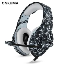 ONIKUMA K1-B PC Gaming Headset Bass Headphones MIC for PS4 New Xbox 1 Switch Computer Mobile Phone Game PUBG Earphone Camouflage