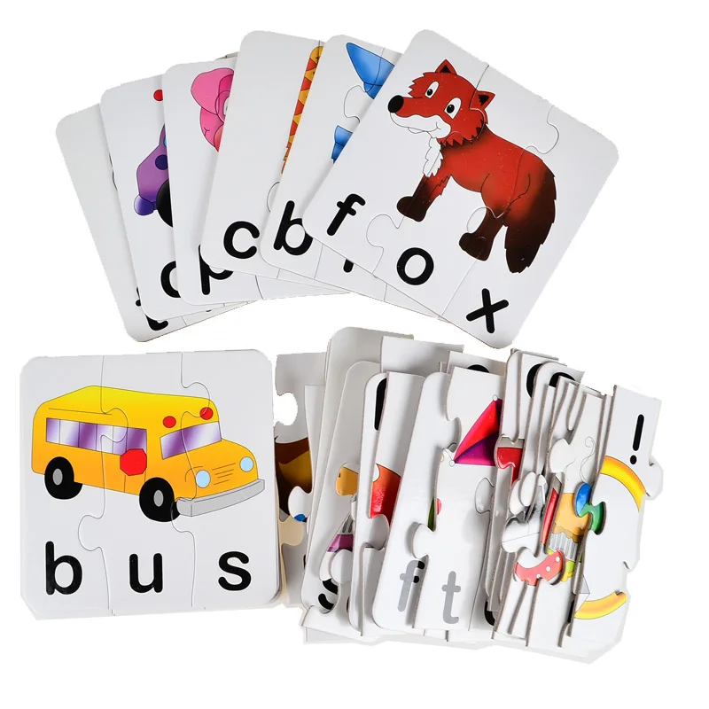 

BOHS Paper Puzzle Vocabulary Literacy Cards Early Learning Toy ,1set=20pcs