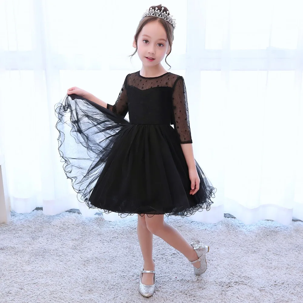 IYEAL Black Lace Princess Flower Dress for Baby Girls, Birthday Party and Wedding Ball Gown image 5