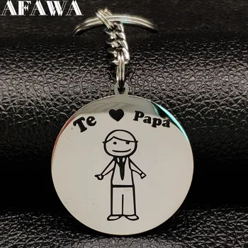 

2020 Fashion PAPA Stainless Steel Keychains for Women Silver Color Famliy Pendant for Key Jewelry llaveros para hombre K77401B