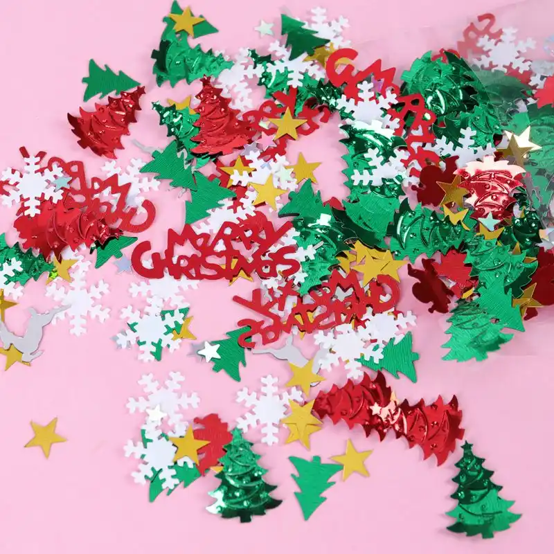 Рождественская елка и Санта-Клаус Снежинка Олень в форме Счастливого Рождества стол Конфетти Блестки для украшения дома свадебной вечерин...