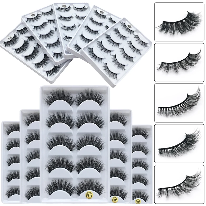 

50 pairs/lot Mink Eyelashes 3D Natural False Eyelashes Mink Lashes Soft Eyelash Extension Makeup Kit Cilios