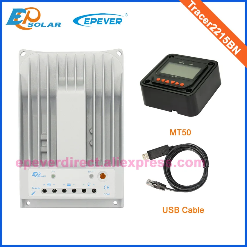 

for 12V/24V auto work MPPT Solar Panel Battery Regulator Charge Controller with MT50 and USB Tracer2215BN 20A
