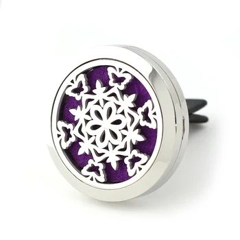 

30mm Stainless Steel Gift Jewelry Christmas Garland Car Aromatherapy Essential Oil Diffuser Pendant Locket Vent Clip