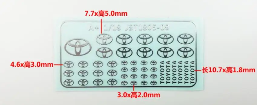 Логотип Toyota для 1/10 1/12 Tamiya HULIX F350 CC01 tf2 Trail Finder 2 LWB Mojave II FJ40 Land cruiser LC70 LC80 bronce TRX4 |