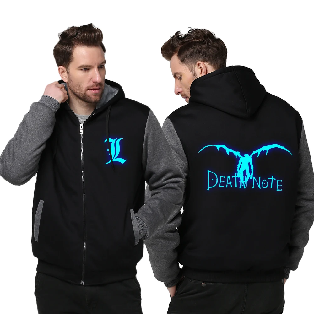 Plus Size Adult Men font b Women b font Luminous Death Note font b Jackets b