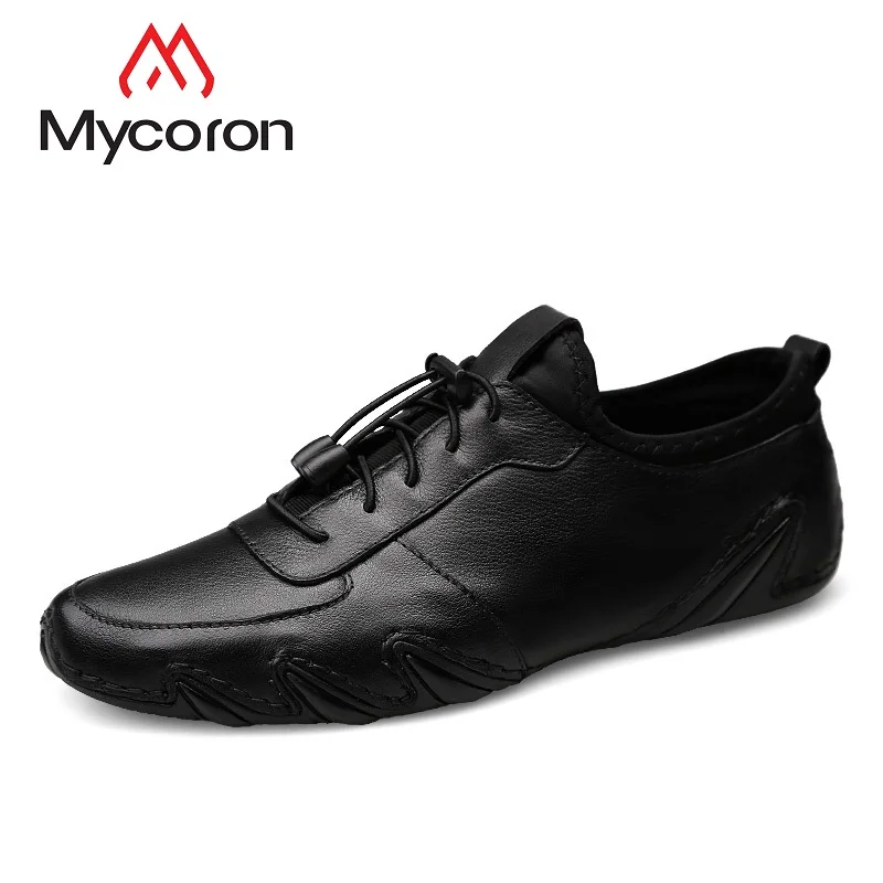 

Mycoron Luxury Fashion Brand Men's Genuine Leather Loafer Shoes Comfortable/Breathable Lace-Up Shoe Soft Bottom Driving Shoes