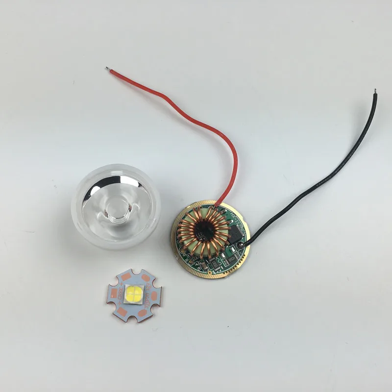 

Cree XHP70 White 3000K 4500K 6500K Led 6V On 16MM/20MM Copper PCB+5 25 degree lens+ 5 mode driver