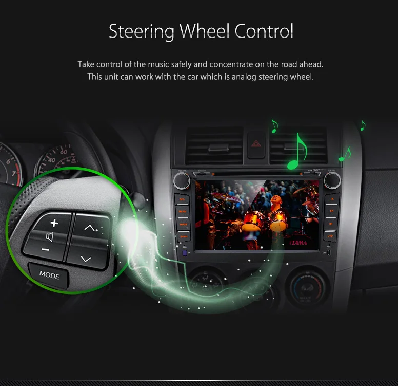 Sale XTRONS 8 inch 2 din Car DVD Player GPS Navigation Steering Wheel Head Unit MP4 Radio For Toyota Corolla 2007 2008 2009 2010 2011 5