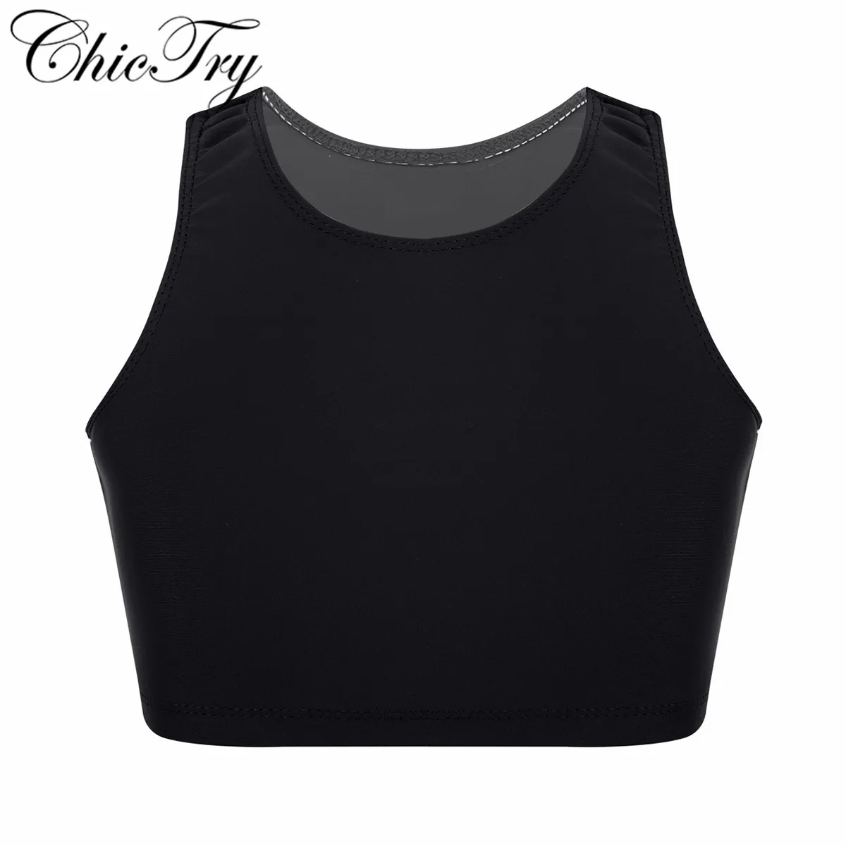 

Kids Girls Teenage Child Ballet Dance Crop Top Sleeveless Basic Crop Top Tanks Tops for Ballet Dance Stage Performance Workout