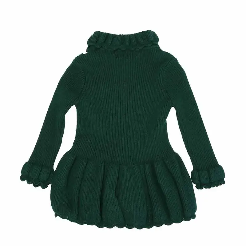 Осень Повседневное девочек свитер Топ X-длинные Стиль платье-свитер Костюмы с брошью для новорожденных детей Обувь для девочек костюм