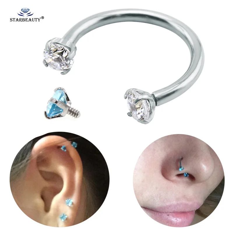 Starbeauty 16 г 8 мм C Форма Bijoux кольцо для носа Перегородка Спираль пирсинг пупка
