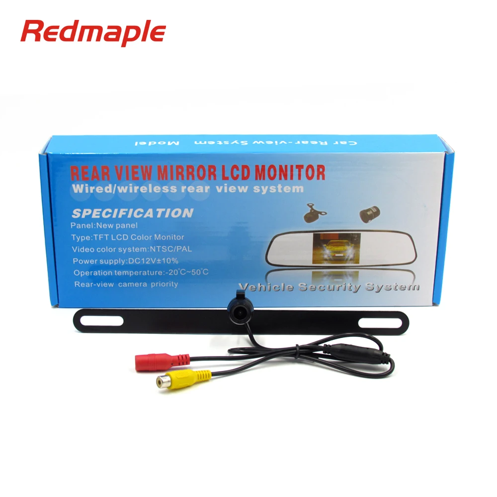 backup camera and rearview mirror LCD monitor kit for car Waterproof Night Vision Rear-view License Plate Car Reverse Rearvie | Автомобили
