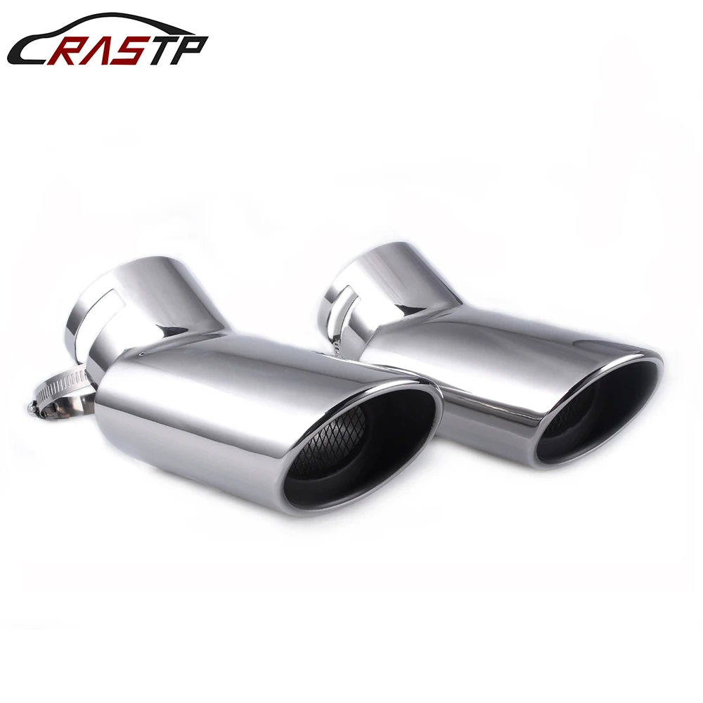 AUTOUTLET Lot de 2 silencieux d/échappement 7,6 cm en acier inoxydable ovale pour Range Rover
