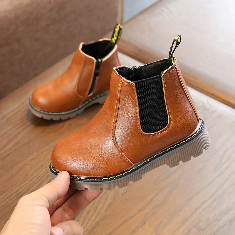 Children Shoes Fashion Kids Boots 2019 Autumn Winter Soft Leather Riding Boots Warm Fur Boys Ankle Boots Baby Girls Casual Shoes