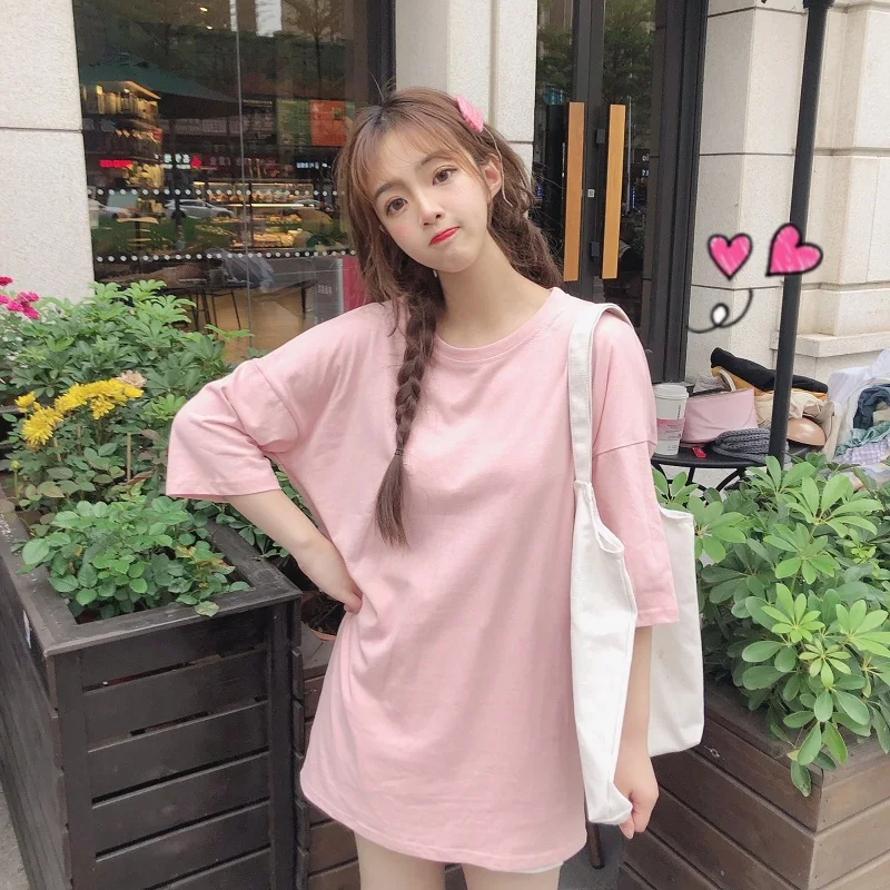 Женские футболки топы японские Kawaii женские Ulzzang повседневные свободные